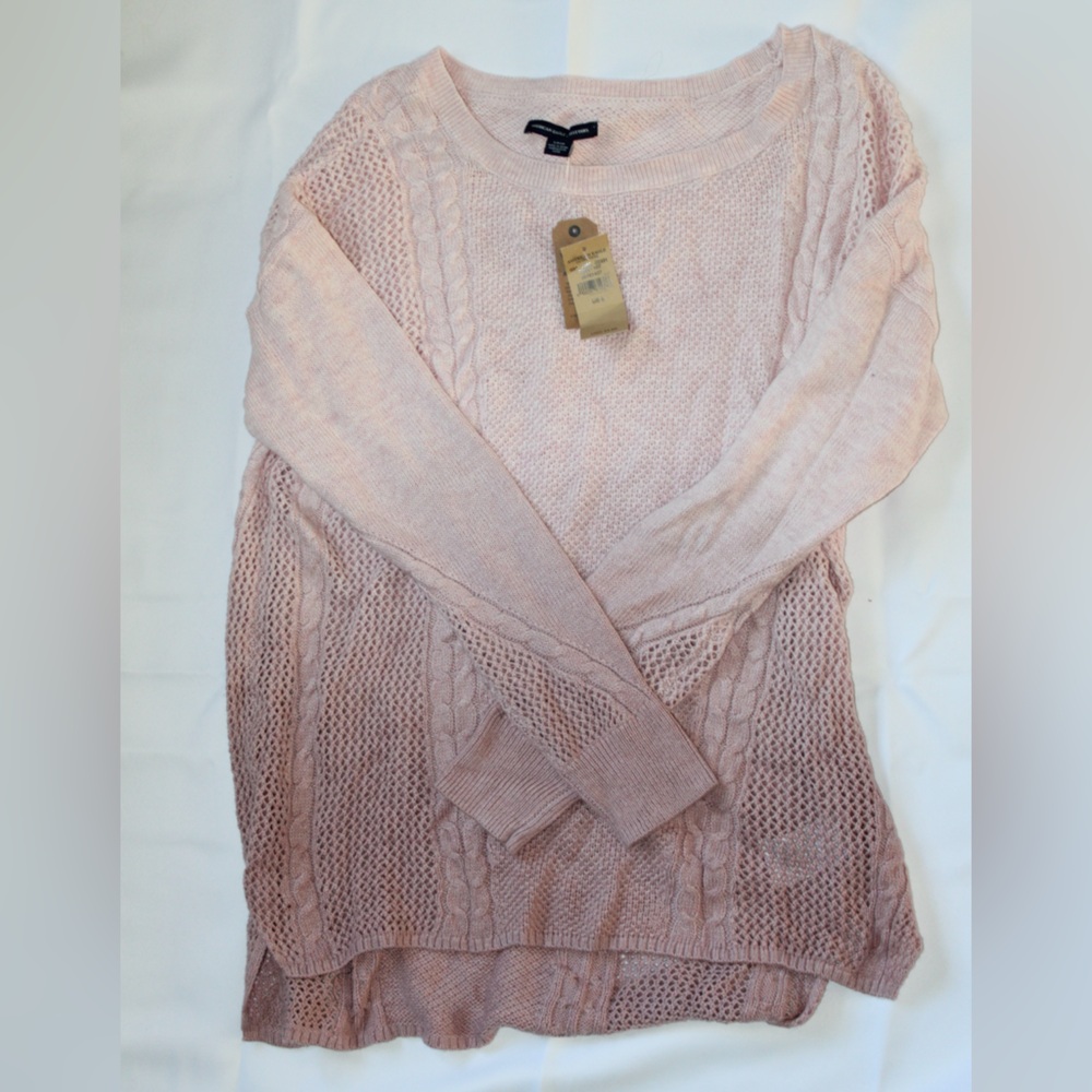American Eagle Outfitters Pink V-Neck Sweater